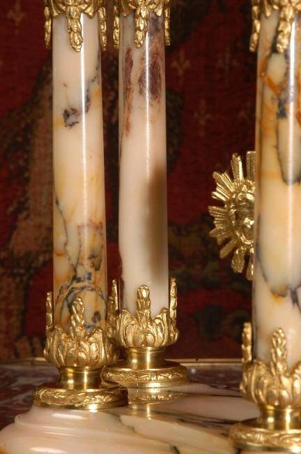 fig 4. Large Marble and Ormolu Clock Set French - Circa 1890